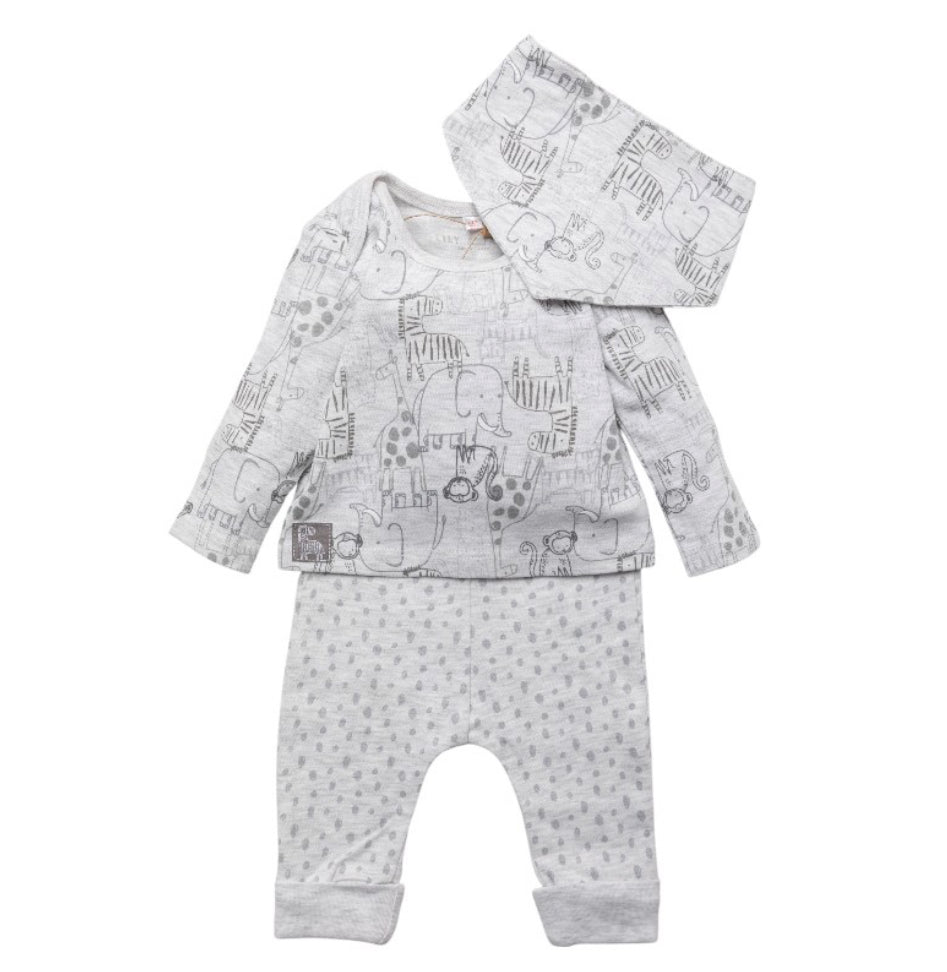 Animal Multiprint 3PC Lounge Set 0-12M