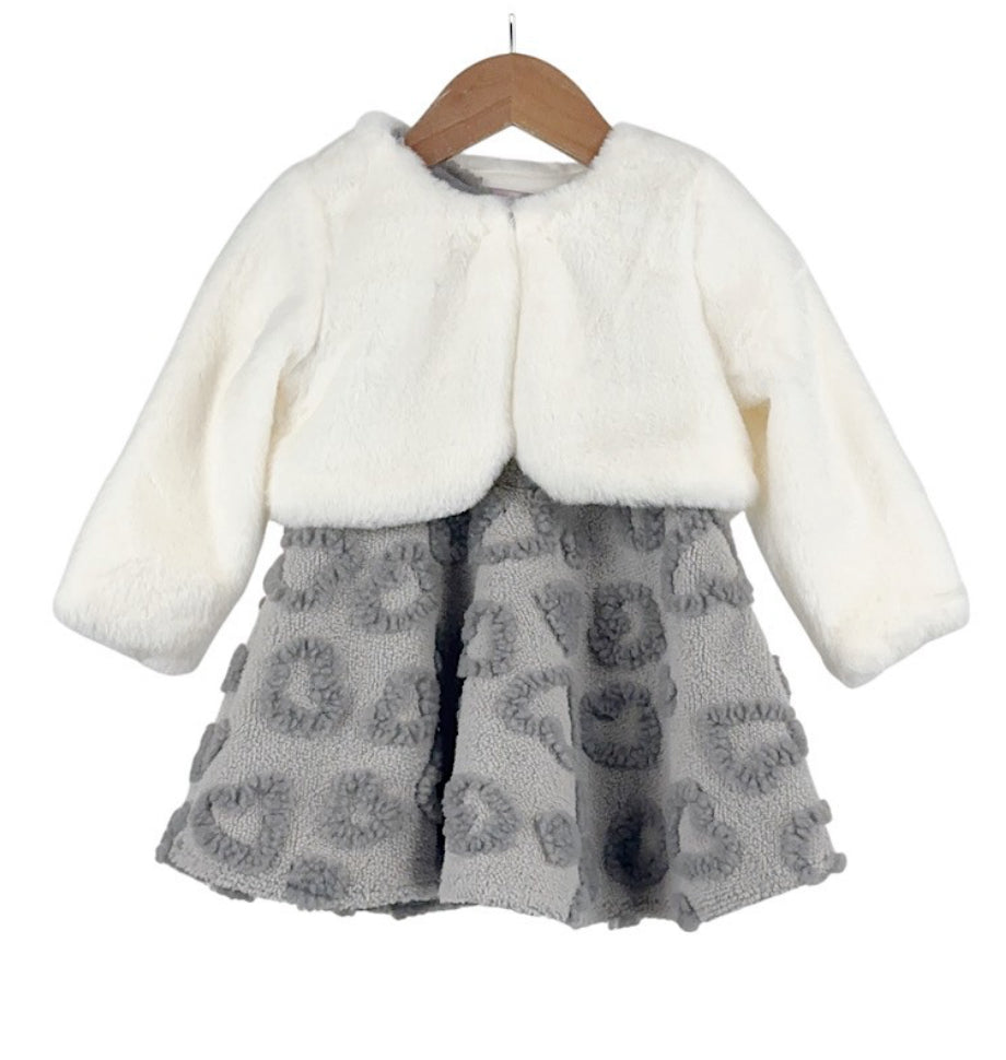 Babies Heart Embossed 2pc Dress 6-36 Months