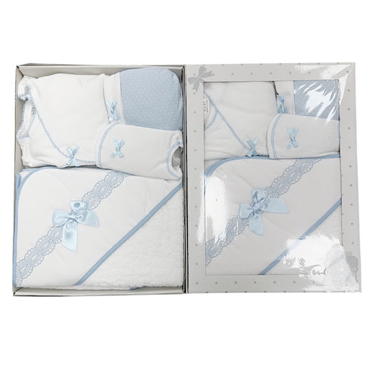 Babies Blue & White 4pc Gift Box One Size