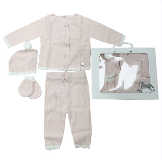 Pink Buttoned 4pc Box Set NB-6M