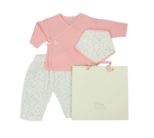 Jungle 4pc Muslin Layette Set 0-6 Months - Coral