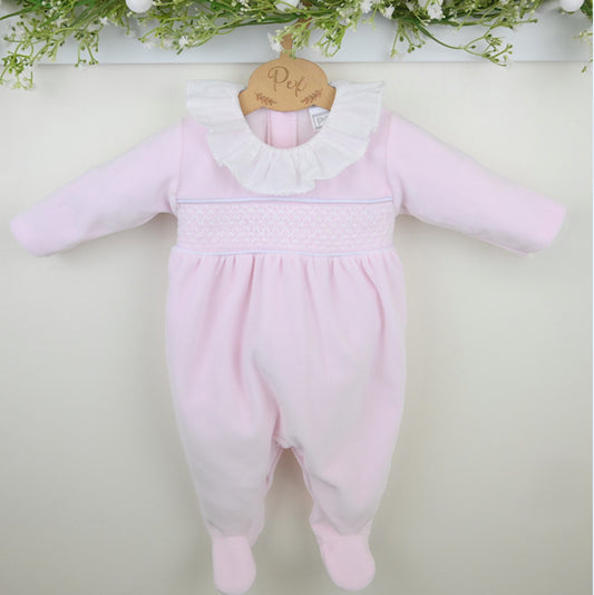 Baby Pink Smocked Playsuit NB-9M