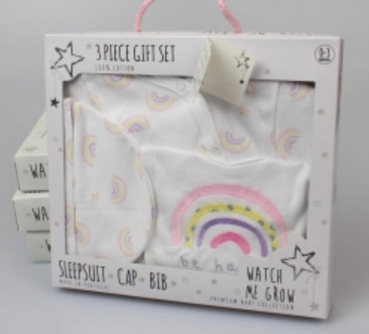 100% Cotton Rainbow 3PC Boxed Gift Set 0-3M & 3-6M