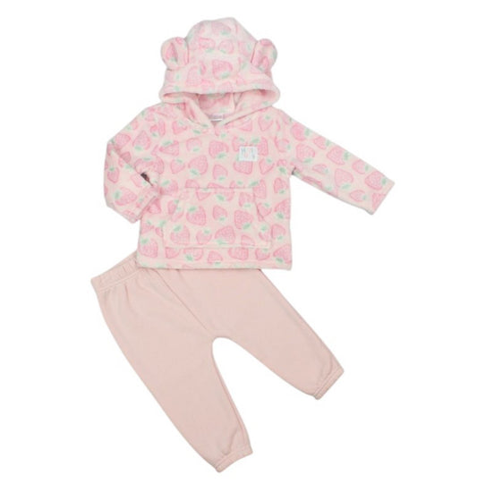 Baby Pink 2PC Contrast Strawberry Outfit 6-24M