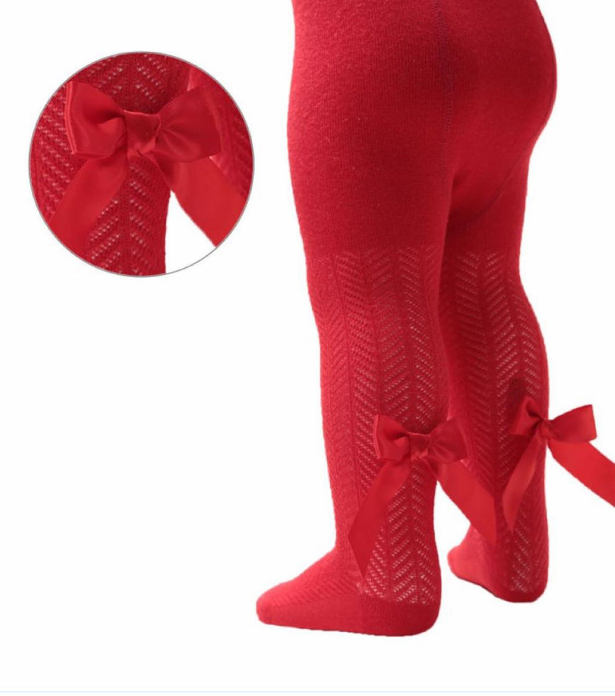 Chevron Knit Bow Tights