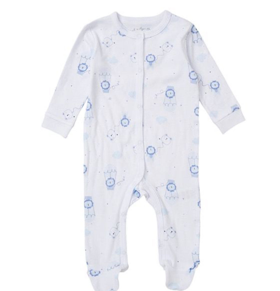 Ivory/Blue Lion Balloon 5PC Layette Set NB-6M