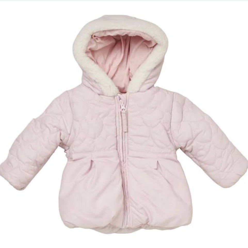 Pink Scallop Padded Coat 12-24M