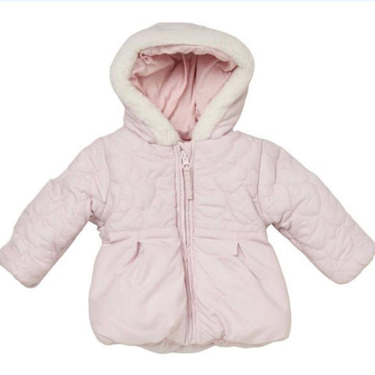Pink Scallop Padded Coat 12-24M
