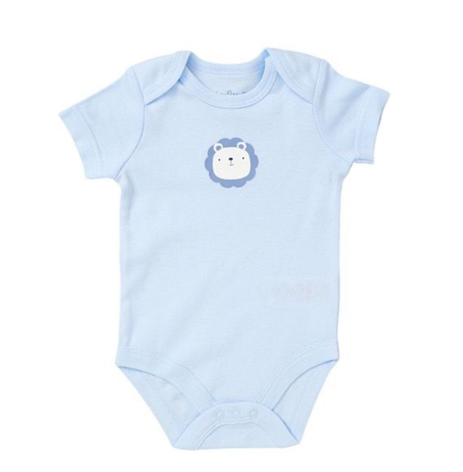 Ivory/Blue Lion Balloon 5PC Layette Set NB-6M