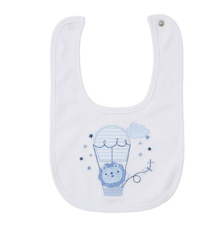 Ivory/Blue Lion Balloon 5PC Layette Set NB-6M