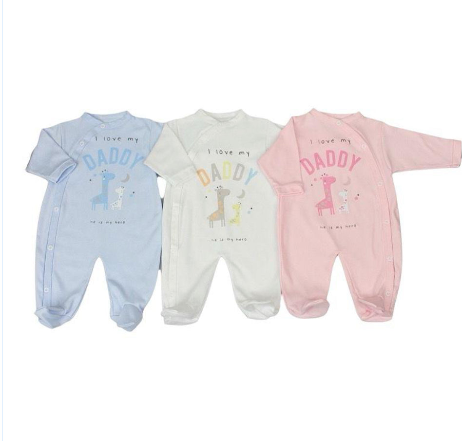 I Love My Daddy' Giraffe Sleepsuits 0-9M