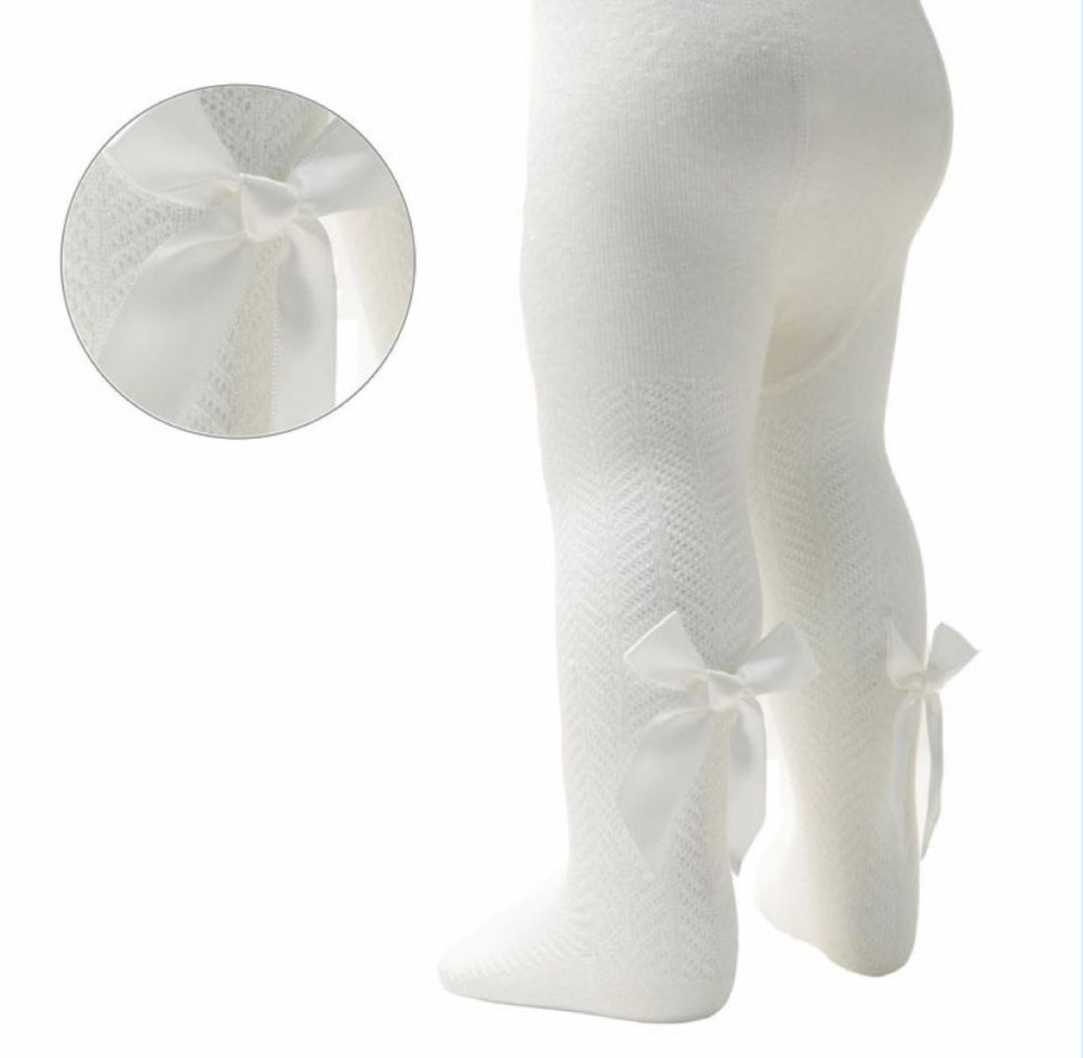 Chevron Knit Bow Tights